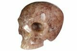 Realistic, Carved Strawberry Quartz Crystal Skull #150990-1